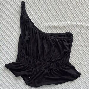 Urban Outfitters Black One-Shoulder Crop Top
